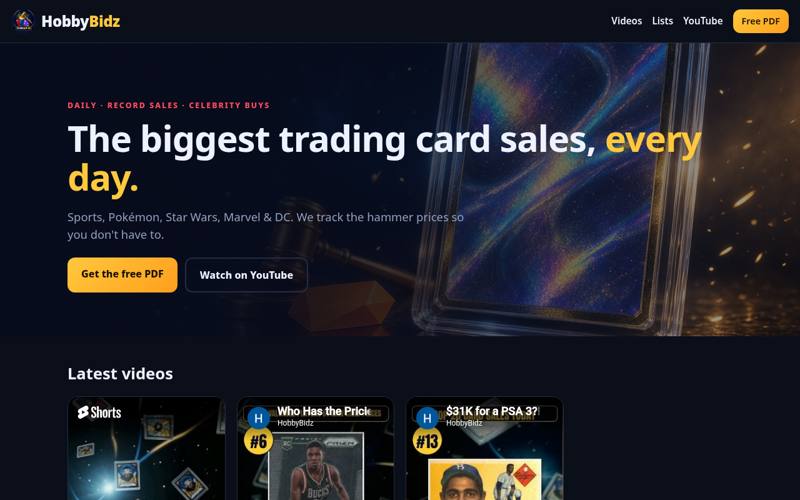 Screenshot of HobbyBidz