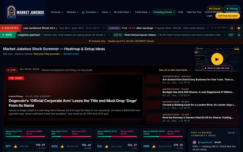 Screenshot of Market Jukebox