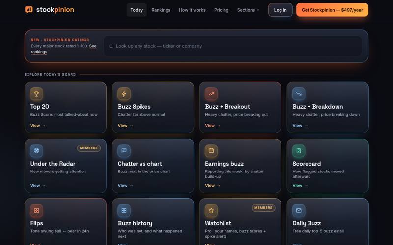 Screenshot of Stockpinion
